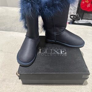 Australia Luxe Collective Feather Boots - Dark Blue size 6